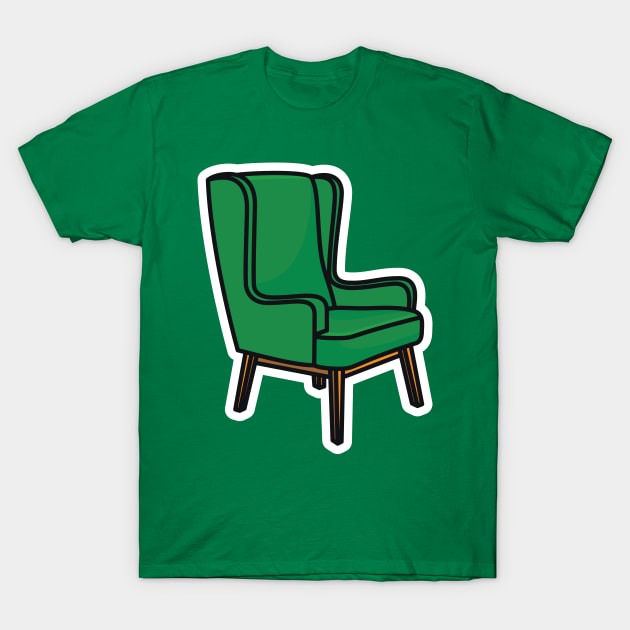Modern Sofa Chair, Armchair Sticker design vector illustration. Interior furniture object icon concept. Comfortable Sitting Sofa sticker design logo with shadow. T-Shirt by AlviStudio